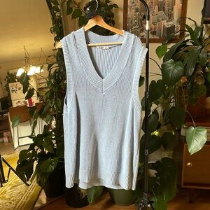 NA-KD Oversized V-Neck Knit Vest